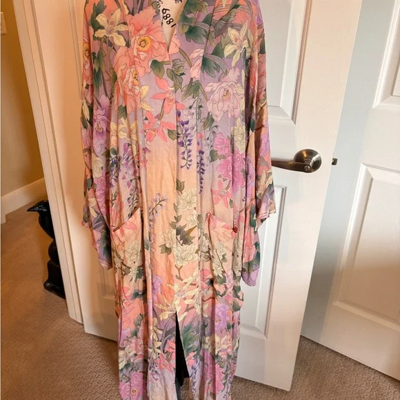 Spell Floral Kimono Open Front M/L EC - Picture 1 of 8
